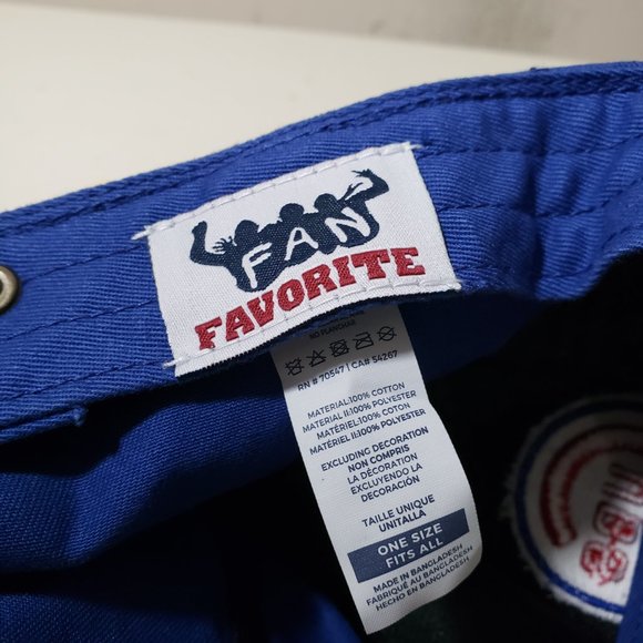 Chicago Cubs Hat Cap Strap Back Blue Gray MLB Cooperstown Fan Favorite Mens NWT - Picture 12 of 12